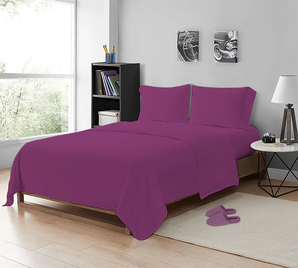 Premium 200 Thread Count Cotton Flat Sheets | Soft Breathable Luxury Bedding UK
