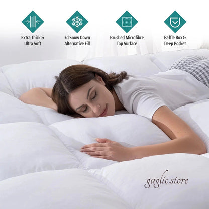 Luxury 10cm / 4Inch Thick Mattress Topper | Ultra Soft, Breathable & Supportive | Hotel Comfort for UK Beds