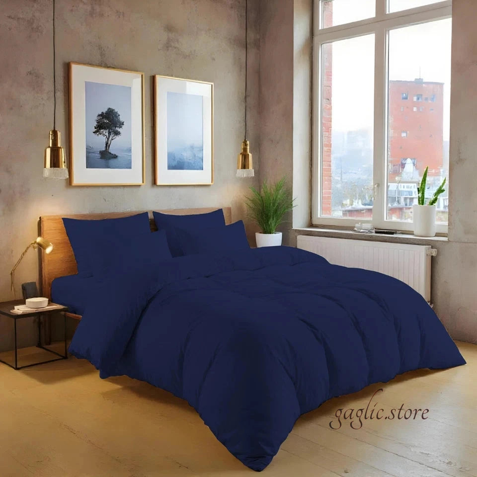 Luxury 200TC Cotton Duvet Cover Set Soft Breathable Hotel Quality Bedding UK Sizes