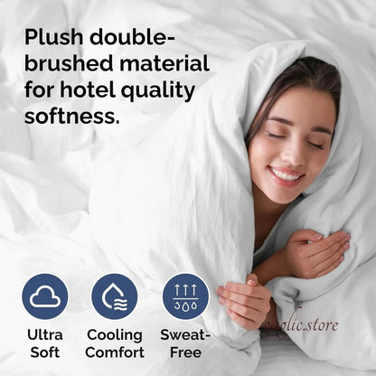 Luxury 200TC Cotton Duvet Cover Set Soft Breathable Hotel Quality Bedding UK Sizes