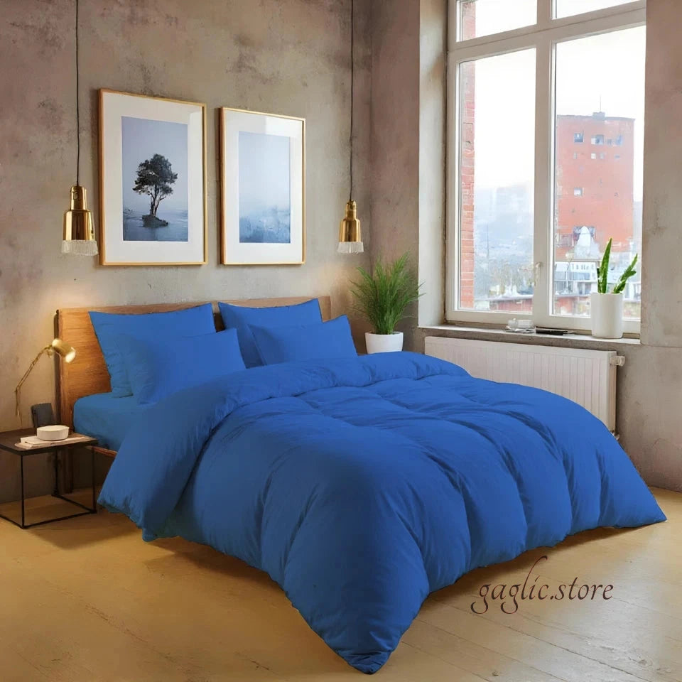 Luxury 200TC Cotton Duvet Cover Set Soft Breathable Hotel Quality Bedding UK Sizes