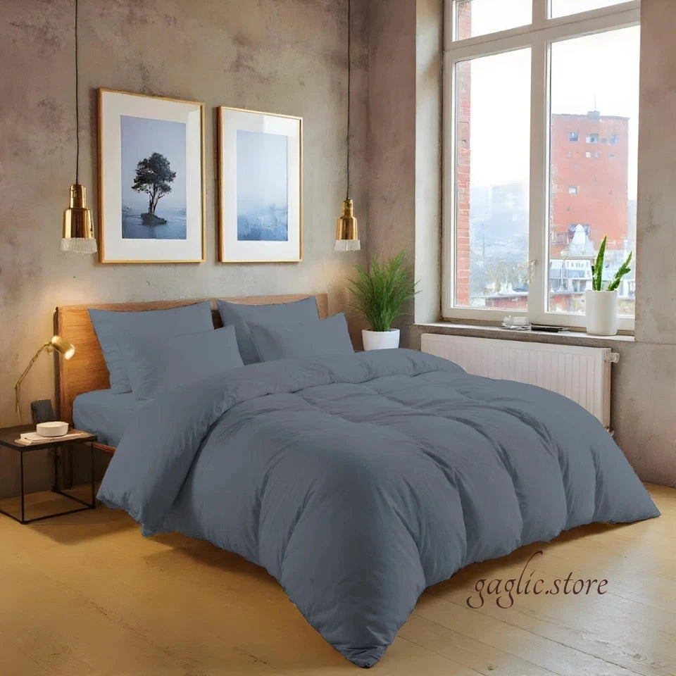 Luxury 200TC Cotton Duvet Cover Set Soft Breathable Hotel Quality Bedding UK Sizes