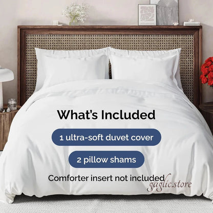 Luxury 200TC Cotton Duvet Cover Set Soft Breathable Hotel Quality Bedding UK Sizes