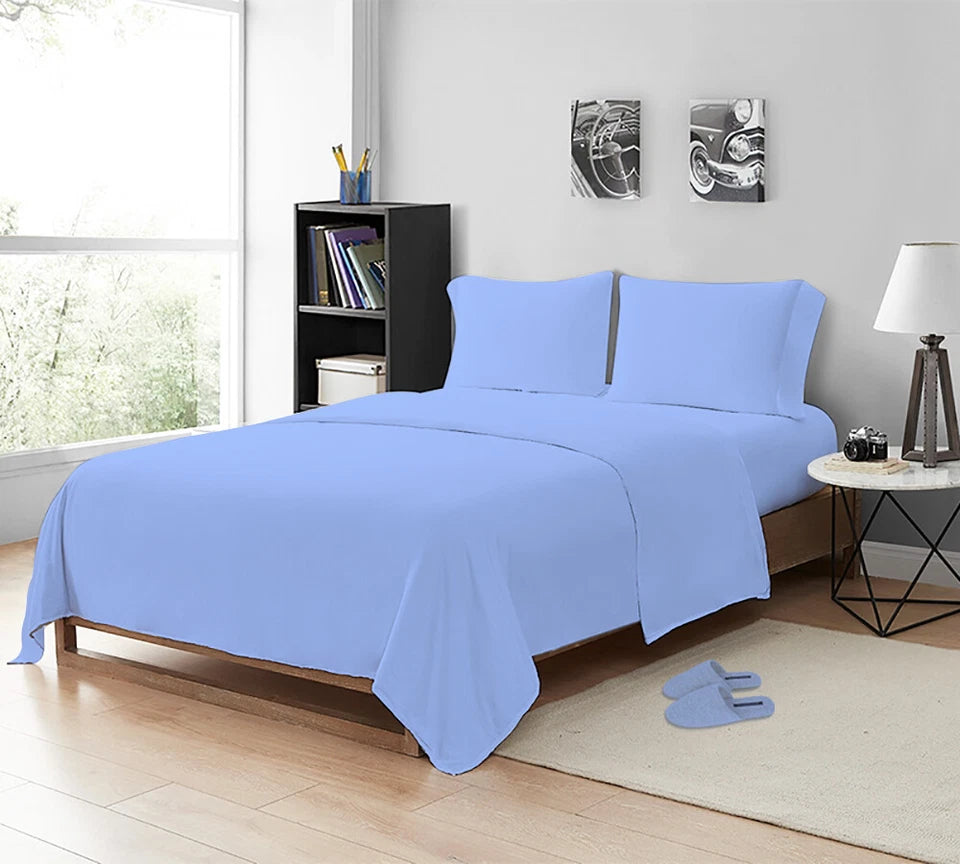 Premium 200 Thread Count Cotton Flat Sheets | Soft Breathable Luxury Bedding UK