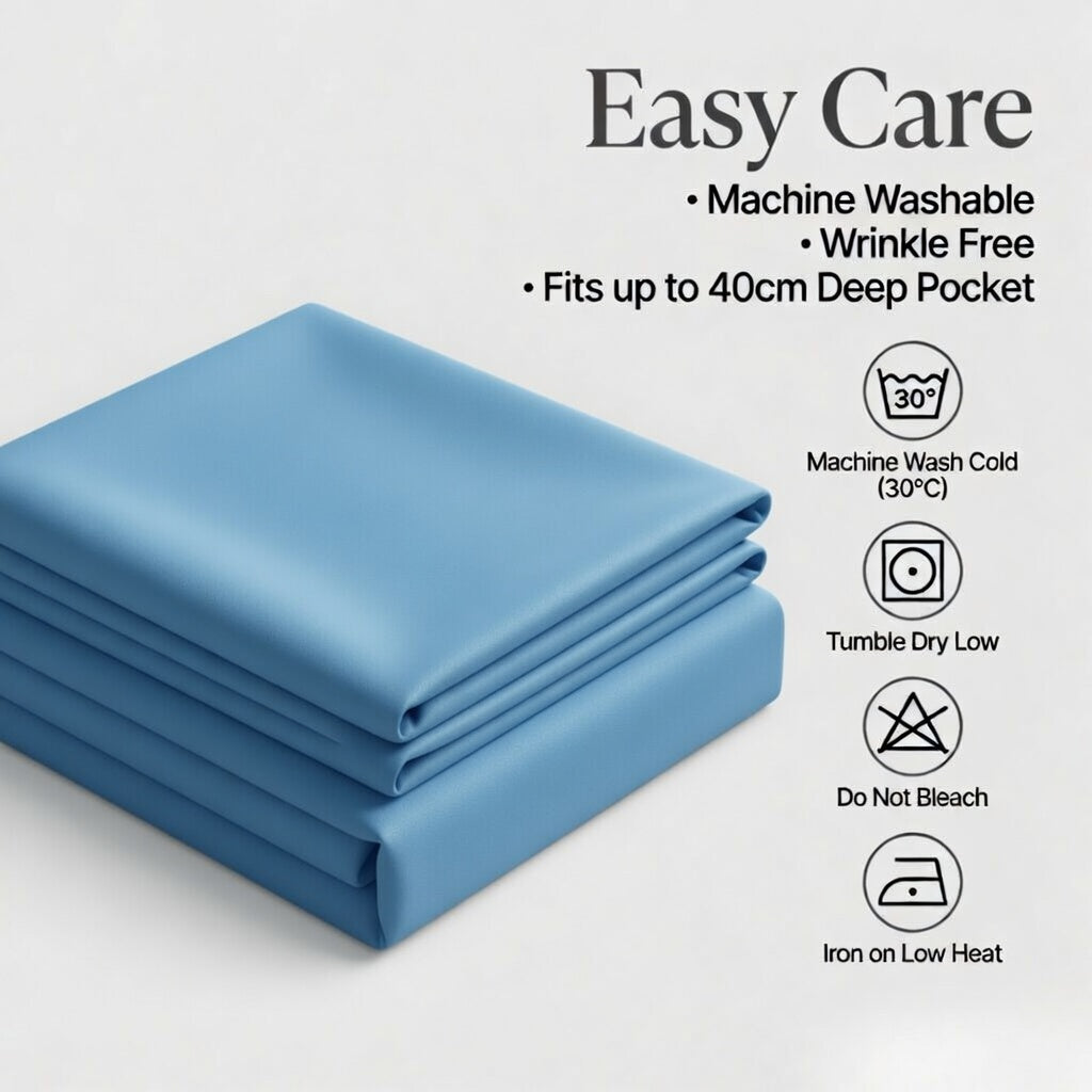 Extra Deep Fitted Sheet 40cm | Ultra Soft, Wrinkle-Free, Perfect Fit for Thick Mattress (UK Size)